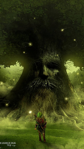 TLOZ Deku Tree, Art, Zelda HD phone wallpaper