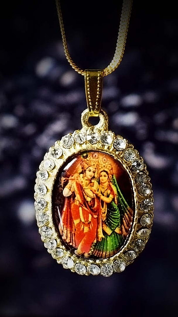 Radha Krishna , Beautiful, Diamond Locket, locket HD phone wallpaper