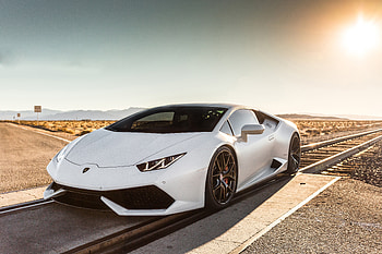 Lamborghini Aventador, white, railroad HD wallpaper