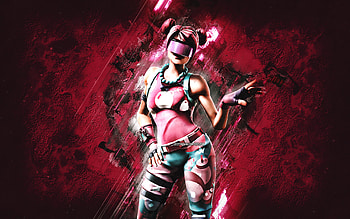 Fortnite Bubble Bomber Skin, Fortnite, main characters, pink stone background, Bubble Bomber, Fortnite skins, Bubble Bomber Skin, Bubble Bomber Fortnite, Fortnite characters HD wallpaper