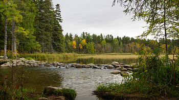 Nature, Trees, Autumn, Rock, Lake, Forest, Stone HD wallpaper