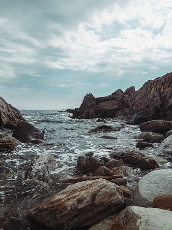 Nature, Water, Stones, Sea, Rocks, Horizon HD phone wallpaper