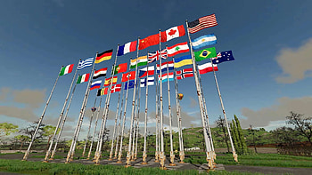 International Flags Pack, Farming Simulator 22 mod, Custom flags, Other HD wallpaper
