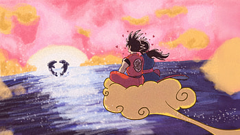 Goku And Chi Chi On The Nimbus, goku, dragon-ball-super, dragon-ball, anime, artist, artwork, digital-art, deviantart HD wallpaper