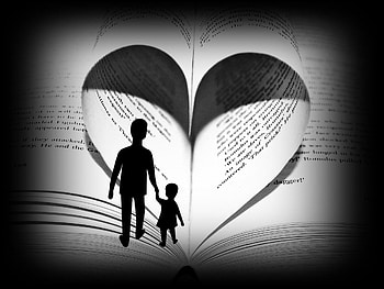 First Steps, bw, book, heart, abstract HD wallpaper