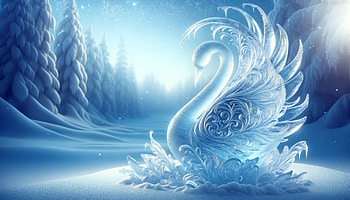 Enchanting Ice Sculpture Swan, ice sculpture, swan, winter, fantasy, snow, fantasy winter HD wallpaper