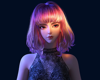 Red eyes, beautiful girl, art HD wallpaper