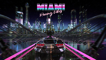Miami Racing Vibes, retro, retrowave, artist, artwork, digital-art, artstation HD wallpaper