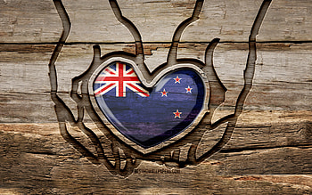 I love New Zealand, , wooden carving hands, Day of New Zealand, New Zealand flag, Flag of New Zealand, Take care New Zealand, New Zealand flag in hand, Oceanian countries, New Zealand HD wallpaper