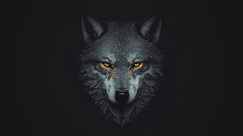 Wolf Digital , wolf, minimalism, minimalist, artist, artwork, digital-art, dark, black HD wallpaper