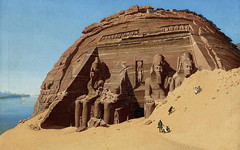 on the nile, river, sand, gods, pyramids, egypt, scuilpure HD wallpaper