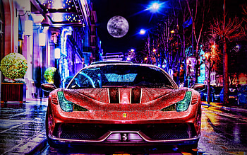 Ferrari 458 Italia, front view, supercars, 2015 cars, nightscapes, R, italian cars, Ferrari HD wallpaper
