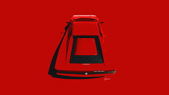 Red Ferrari Testarossa, red, ferrari-testarossa, ferrari, cars, artist, digital-art, artwork HD wallpaper