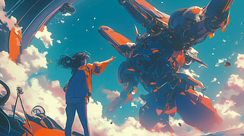 Quad : Skybound Mecha Girl — Anime, Anime, robot, girl, anime girl HD wallpaper