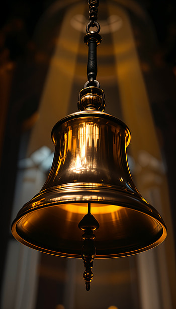 Golden Harmony: A Bell-Inspired , bell, golden, metal HD phone wallpaper