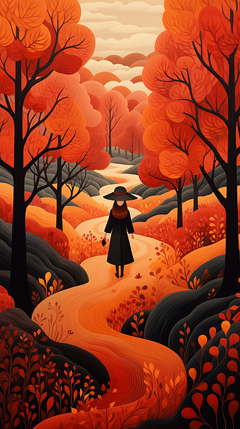 Autumn Serenity, Autumn, tree, path, landscape HD phone wallpaper