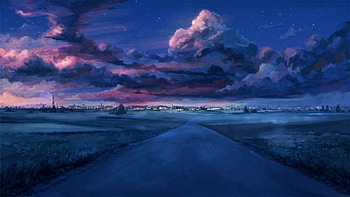 Anime Night Scenery, anime, artist, artwork, digital-art, night HD wallpaper