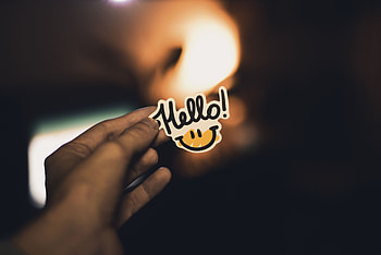 Words, Hand, Smile, Inscription, Hello HD wallpaper