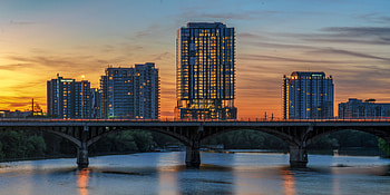 Cities, Sunset, Architecture, Building, Bridge HD wallpaper