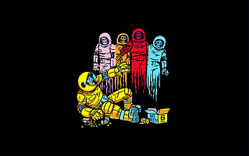 Pac Man Astronaut wallpape. HD wallpaper
