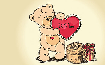 Love, Teddy Bear, Paint, Drawing, , Heart HD wallpaper