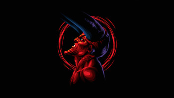 Demon Devil, artist, artwork, devil, demon, dark, minimalism, minimalist HD wallpaper