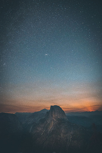 Nature, Mountains, Night, Usa, Vertex, Top, Starry Sky, United States, Yosemite Valley HD phone wallpaper