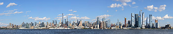 Ten-segment panorama of Midtown Manhattan, New York City, as viewed from Weehawken, New Jersey, panorama, man made, Manhattan HD wallpaper