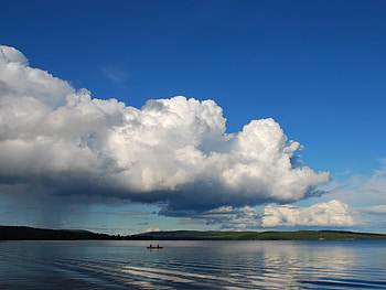 Round-Lake-, nature, water, lake, cloud HD wallpaper