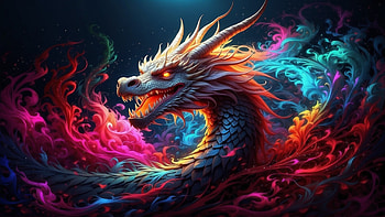 Colorful Chinese Dragon, Chinese, dragon, colorful, monster HD wallpaper