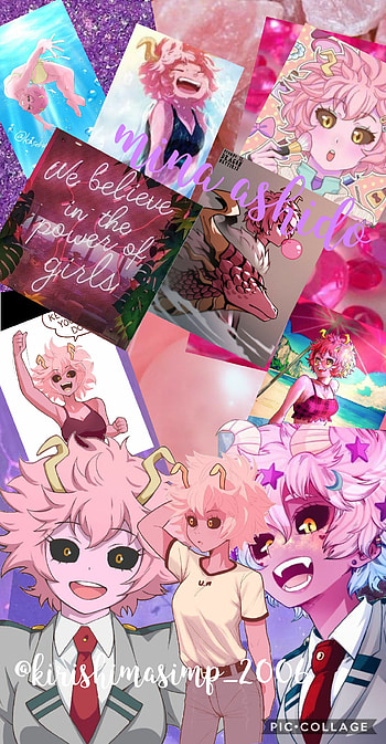 Mina ashido, pink, mha, pinky, purple, bnha, class 1a, cute, anime HD phone wallpaper