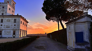 VILLA MEDICI, Rome, sunset, Italy, landscape, graphy HD wallpaper