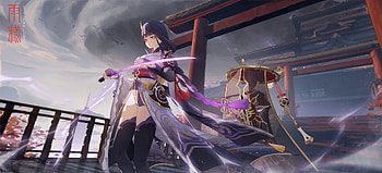 Epic Genshin Impact : Scaramouche & Raiden Shogun Showdown, Scaramouche (Genshin Impact), Baal Raiden Shogun (Genshin Impact), video game, Genshin Impact HD wallpaper