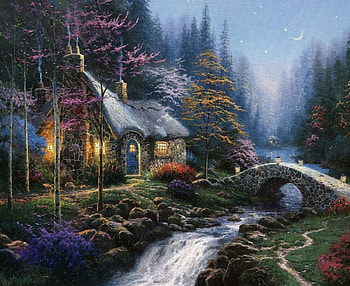 fantasy house, nature, fantasy, forest, house HD wallpaper