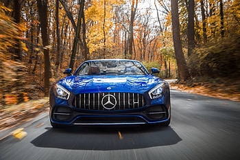 Mercedes-AMG GT C Roadster, on road, sports car, 2018 HD wallpaper