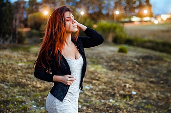 Delaia Gonzalez, babe, lady, model, red head, woman HD wallpaper