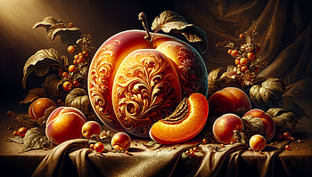 Elegant Apricot Ultra, apricot, fruit, still life, painting, artistic HD wallpaper