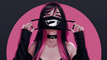 Wear mask, ANime, girl, mask, Wear HD wallpaper