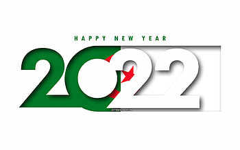 Happy New Year 2022 Algeria, white background, Algeria 2022, Algeria 2022 New Year, 2022 concepts, Algeria HD wallpaper