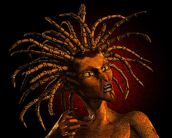 Snake Woman, hair, snakes, woman HD wallpaper