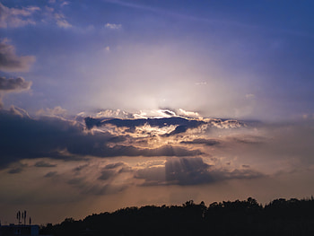 Nature, Trees, Sky, Clouds, Rays, Beams HD wallpaper