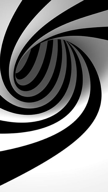 Black and white, Swirling lines, Abstract minimal HD phone wallpaper