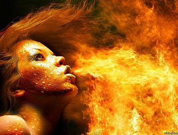 FIRE QUEEN, anime, art HD wallpaper