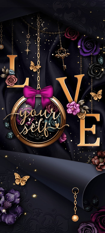 Love you Self, flowers, pink, light, dark, luxury HD phone wallpaper