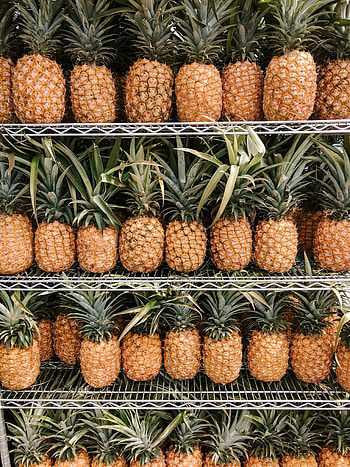 Fruits, Food, Pineapples, Tropical, Shelf HD phone wallpaper
