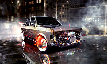 Burning Wheels Extreme Drift, cars, digital-art, drifting-cars, artist HD wallpaper