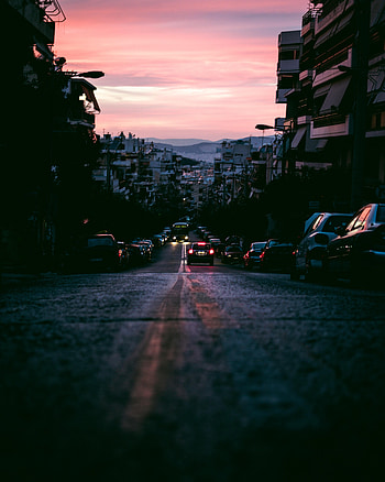 Cities, Road, Markup, Evening, Street HD phone wallpaper