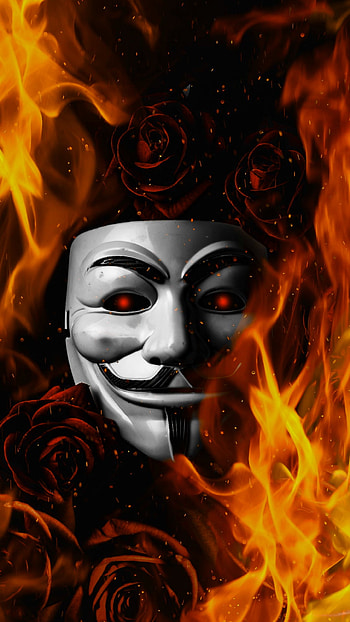 Anonymous, fire, mask HD phone wallpaper