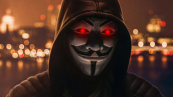 Anonymus Mask Red Badge , anonymus, mask HD wallpaper