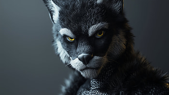 Fierce Furry Stare Down – Bold Animal Costume Portrait, furry (anthropomorphic), Stare Down HD wallpaper